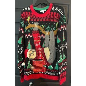 Men's Crewneck Sloth Christmas Sweater